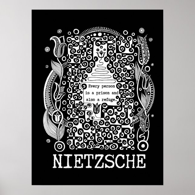 Poster Citation de la prison et du REFUGE par Nietzsche (Devant)