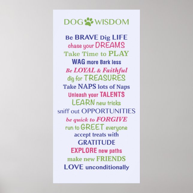 Poster Citation de la sagesse du chien (Devant)
