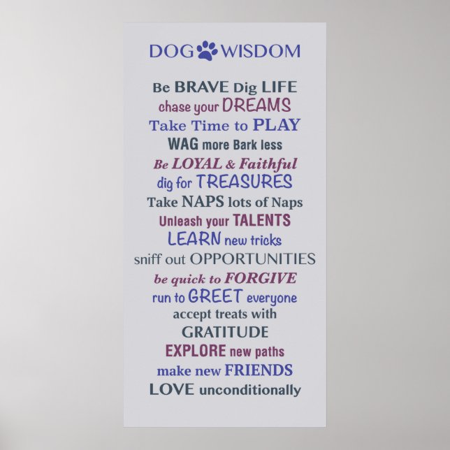 Poster Citation de la sagesse du chien (Devant)
