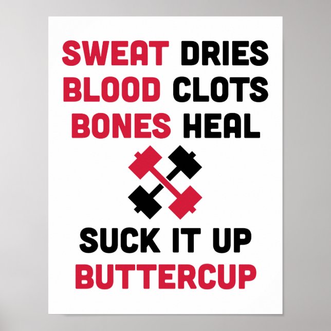 Poster Citation de la salle de sport Sweat Dries (Devant)