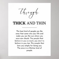 Citation de l'amitié, Par épais et minces