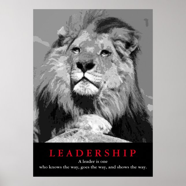 Poster Citation de leadership motivationnel noir blanc Li (Devant)