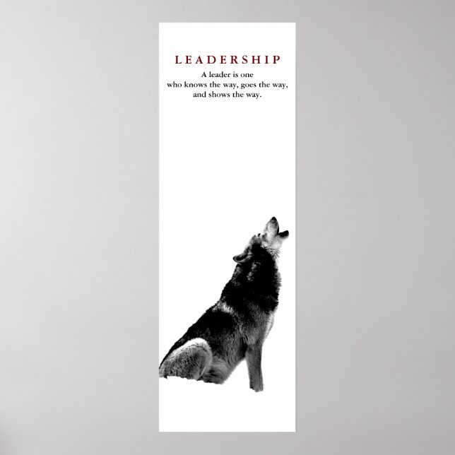 Poster Citation de leadership motivationnel noir blanc Wo (Devant)