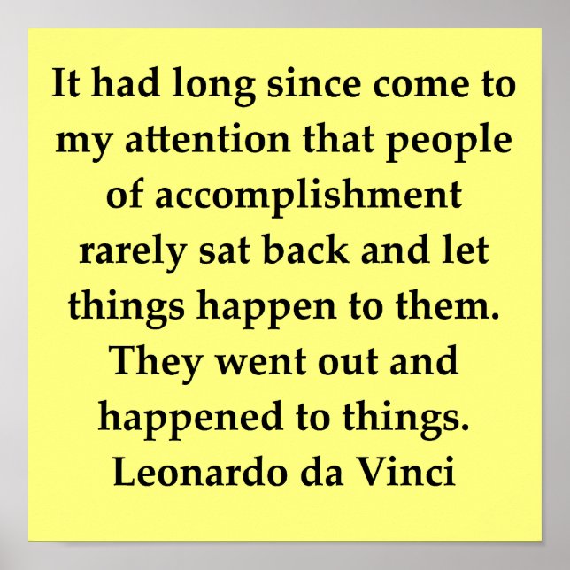 Poster citation de leonardo da vinci (Devant)
