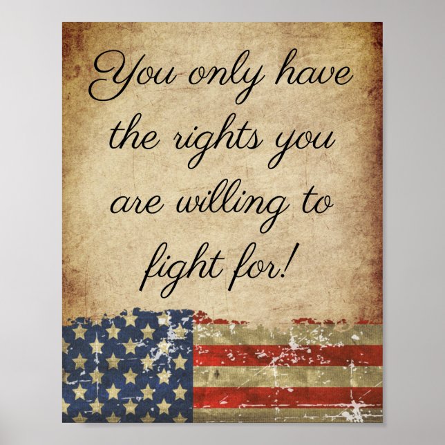 Poster Citation de liberté du drapeau américain Patriot d (Devant)