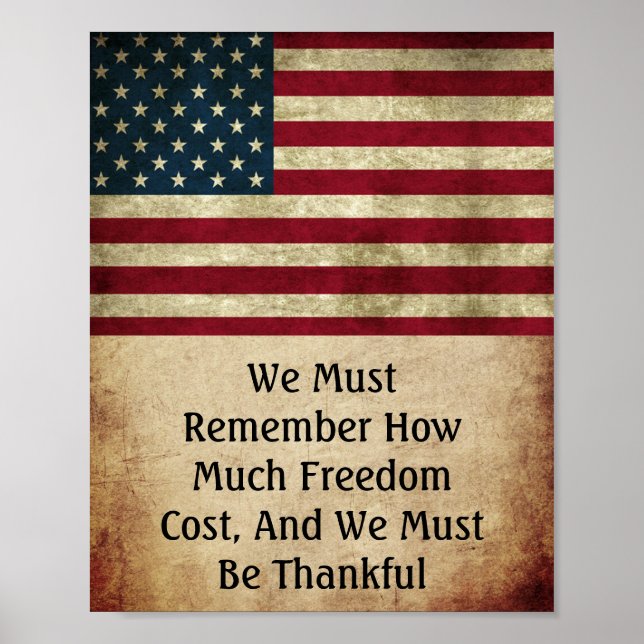 Poster Citation de liberté du drapeau américain Patriot d (Devant)