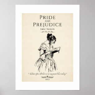 Poster Citation de littérature de Jane Austen Orgueil et 