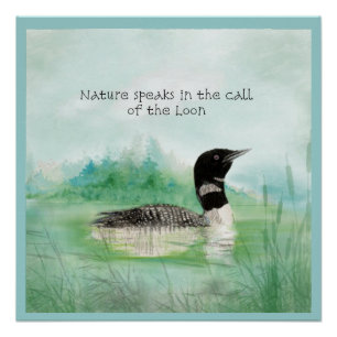 Poster Citation de Loon sur la nature Oiseaux Art