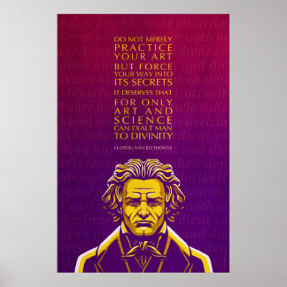 Poster Citation de Ludwig van Beethoven : Ne pas simpleme