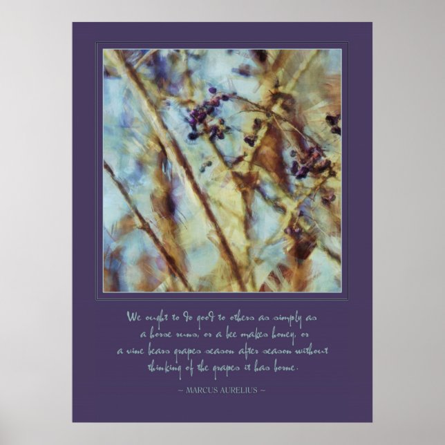 Poster Citation de Marcus Aurelius "faire du bien aux aut (Devant)