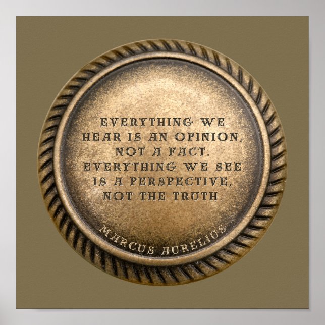 Poster Citation de Marcus Aurelius Pièce avec avis (Devant)