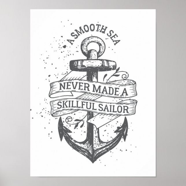 Poster Citation de marin de motivation nautique (Devant)