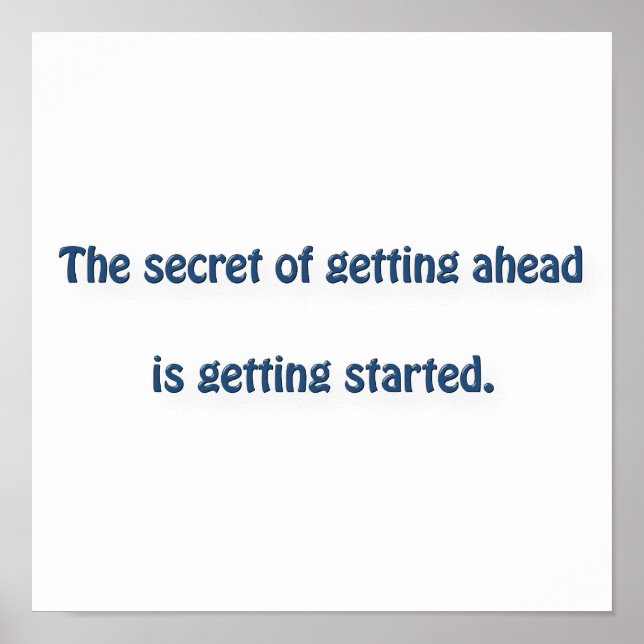 Poster Citation de Mark Twain - Le secret de l'avance est (Devant)