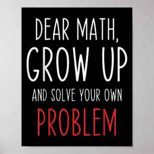 Poster Citation de maths drôle Cher professeur de maths M