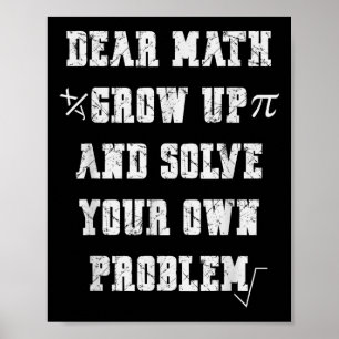 Poster Citation De Maths Drôle Pour Filles Garçons Ados H
