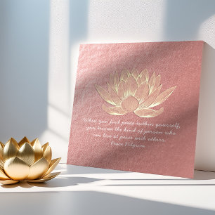 Poster Citation de méditation d'instructeur YOGA Rose Gol