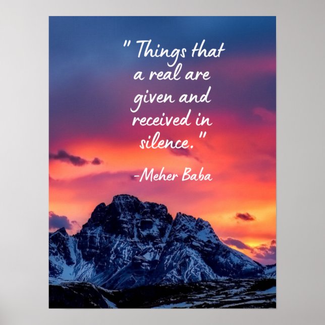 Poster Citation de Meher Baba Silence (Devant)