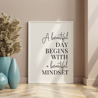 Poster Citation de mentalité inspirante imprimée