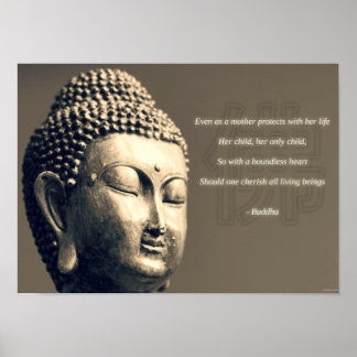 Poster Citation de mère cerise Bouddha Zen Inspiration