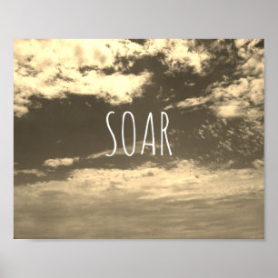 Poster citation de motivation ciel et nuages