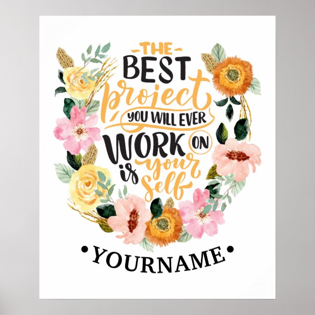 Poster Citation de motivation de l'élégante inspiration f (Devant)
