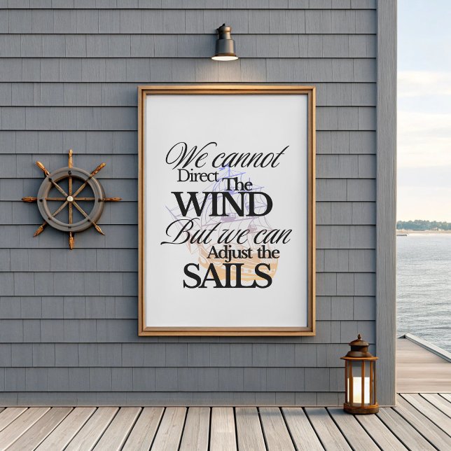 Poster Citation De Motivation Nautique Minimaliste (Minimalist Nautical Motivational Quote Poster)