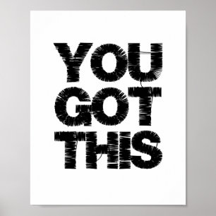 Poster Citation de motivation noir et blanc Vous pouvez l