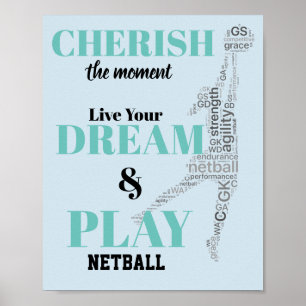 Poster Citation de motivation orientée de net-ball de