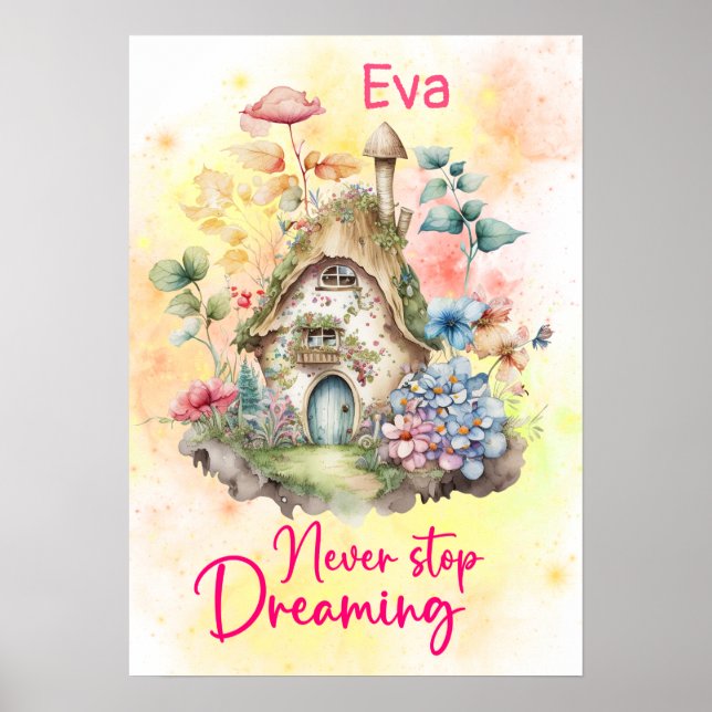 Poster Citation de motivation pour enfants Ne cessez jama (Devant)