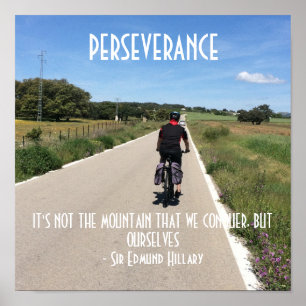 Poster Citation de motivation pour le vélo Persévérance