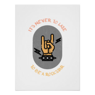 Poster Citation de musique inspirante   Rock On Gras