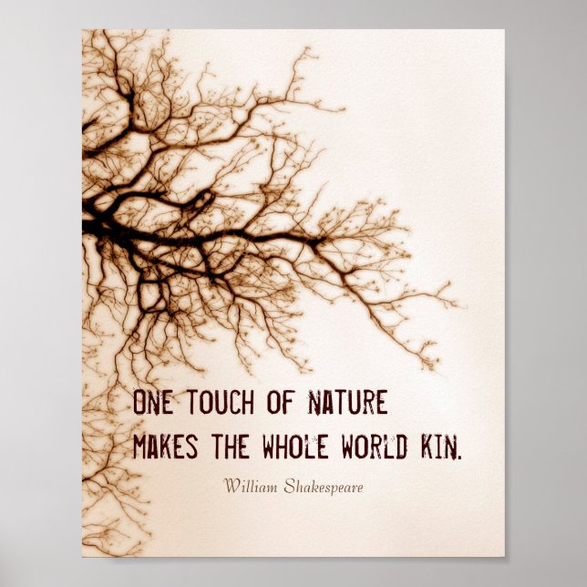 Poster citation de nature inspirante de Shakespeare en sé (Devant)