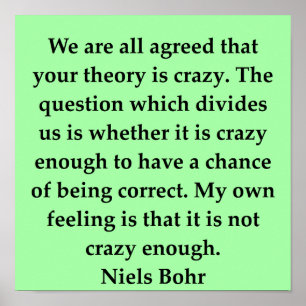 Poster citation de niels bohr