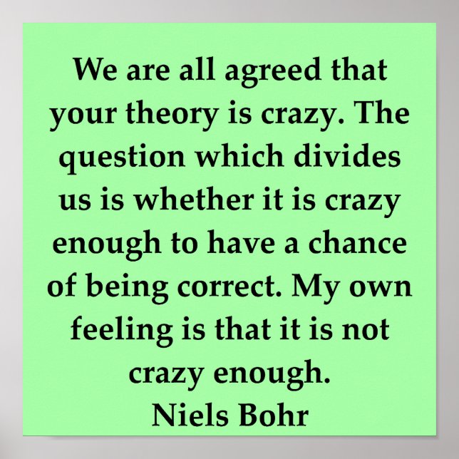 Poster citation de niels bohr (Devant)