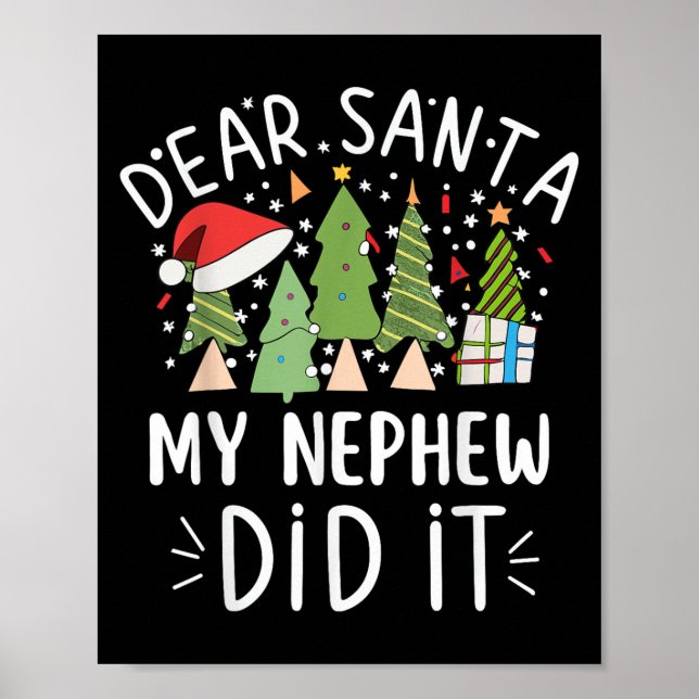 Poster Citation de Noël drôle Dire cher Père Noël Mon Nev (Devant)