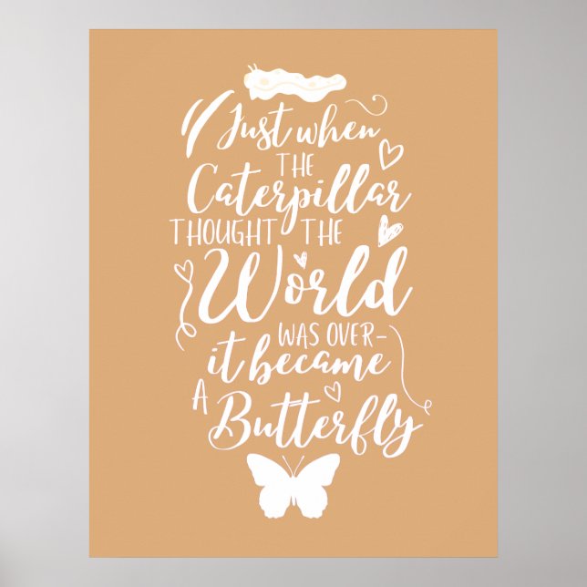 Poster Citation de papillon motivationnel (Devant)