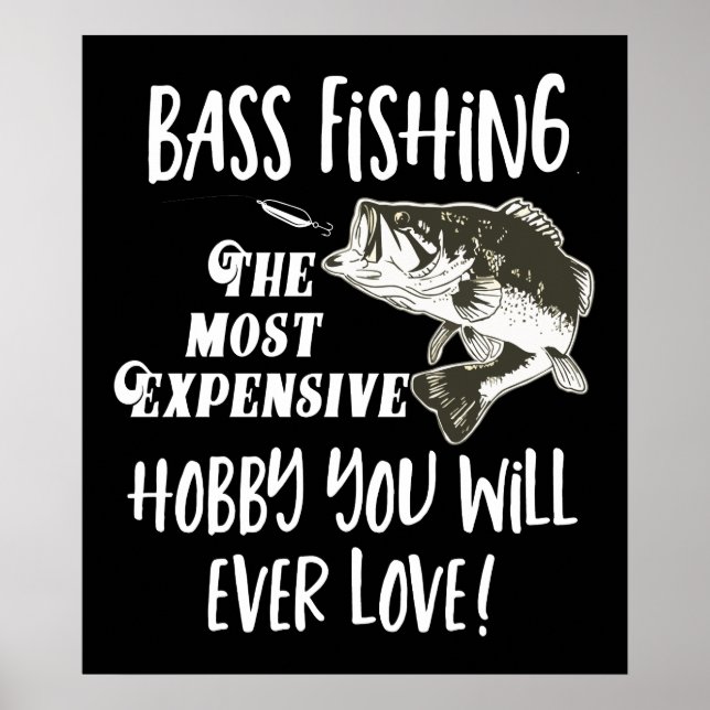 Poster Citation De Pêche De Basse Drôle Cher Sport Hobby (Devant)