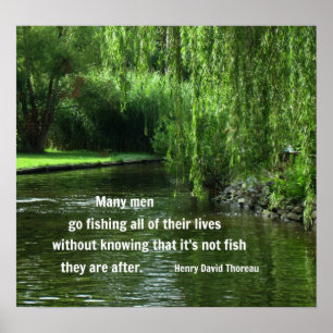 Poster Citation de pêche par Henry David Thoreau
