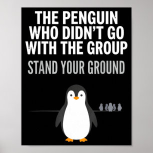 Poster Citation de pingouin drôle penseur indépendant arc