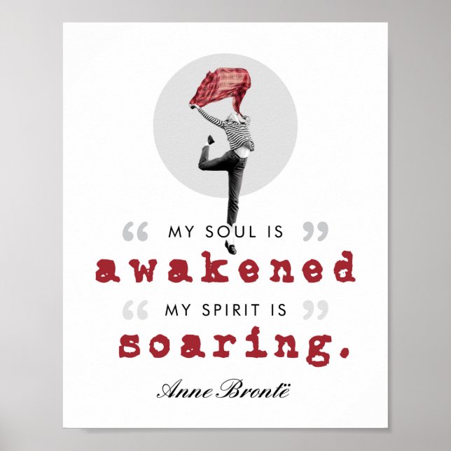 Poster Citation de poème Anne Bronte - Mon âme est éveill (Devant)