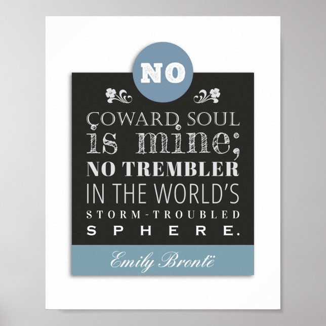 Poster Citation de poème Emily Bronte - Aucune âme de cow (Devant)