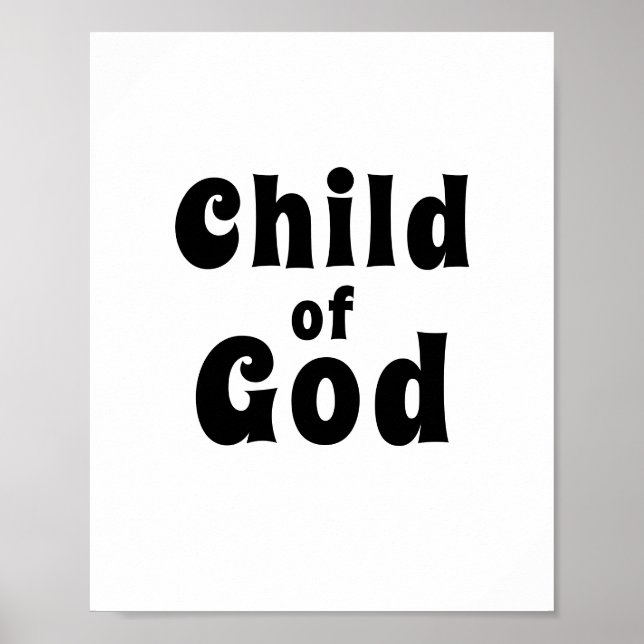 Poster Citation de police noire en gras Enfant de Dieu (Devant)
