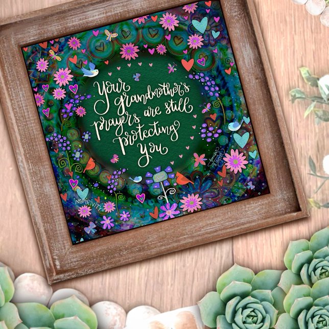 Poster Citation de prière de grand-mère Floral Plutôt Ins (Créateur téléchargé)