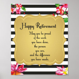 Poster Citation de retraite heureuse Cadeau d'adieu