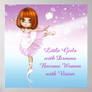 Poster Citation de rêve Ballerina Little Girls
