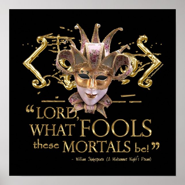 Poster Citation de rêve de la nuit d'été (version or) (Devant)