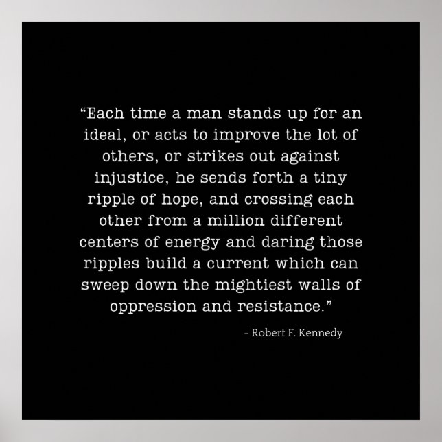 Poster Citation de RFK Ripple of Hope (Devant)