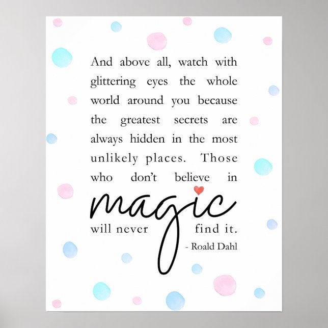 Poster Citation de Roald Dahl (Devant)