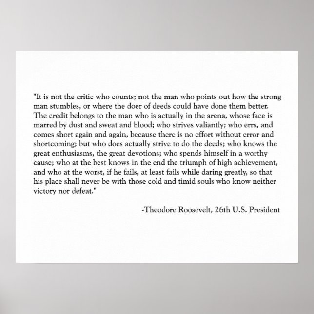 Poster Citation de Roosevelt (Devant)