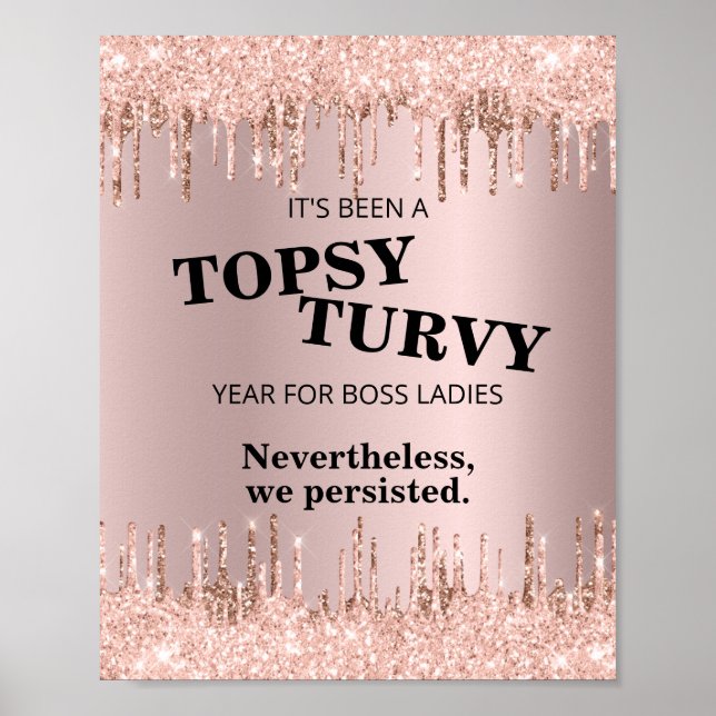 Poster Citation de Rose pour motifs d'or pour femmes Boss (Devant)
